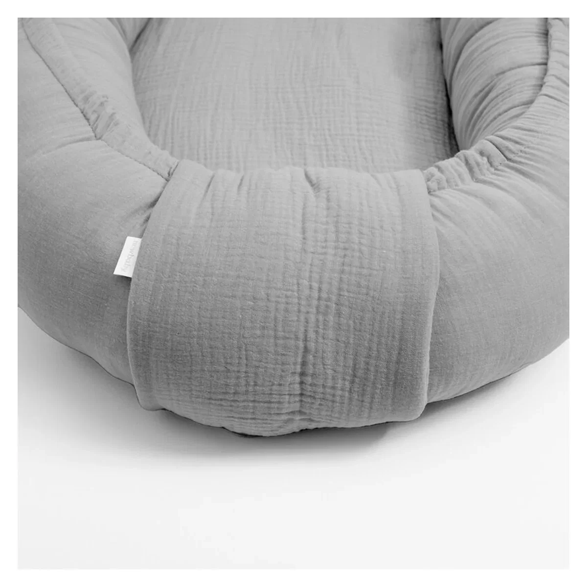 Cosulet bebelus, New Baby, Baby Nest 80 x 50 cm, Din muselina, Light Grey 12 luni [3]
