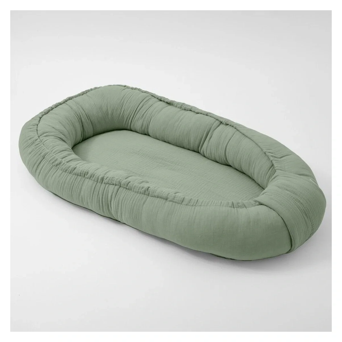 Cosulet bebelus, New Baby, Baby Nest 80 x 50 cm, Din muselina, Salvia 12 luni [2]
