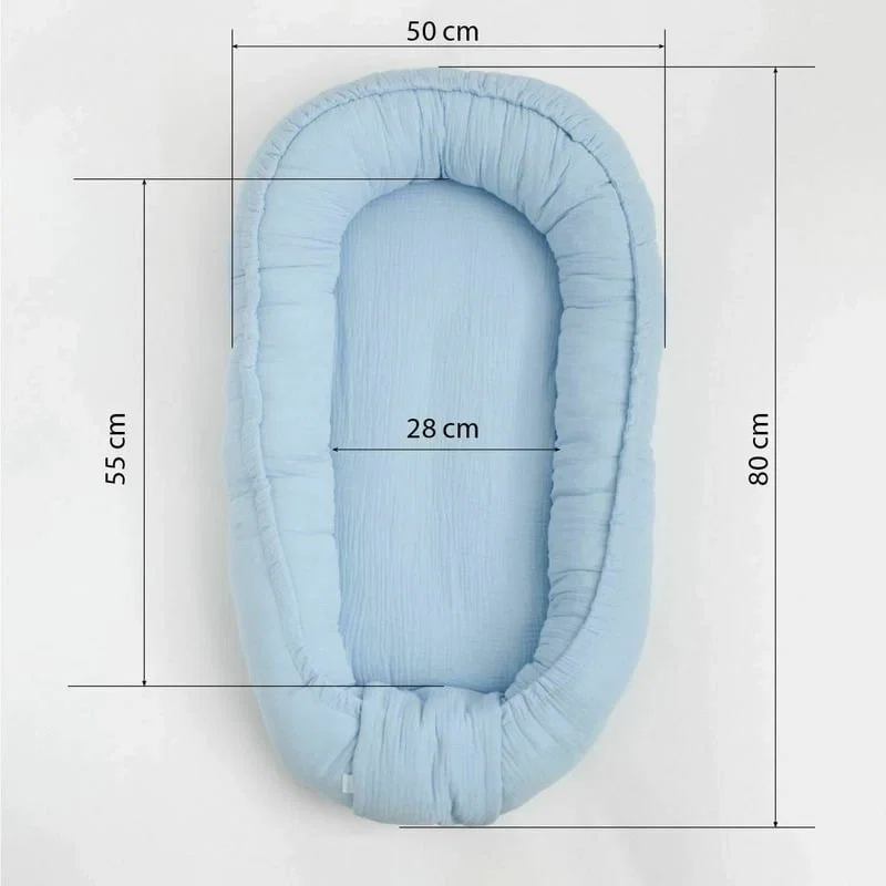 Cosulet bebelus, New Baby, Baby Nest 80 x 50 cm, muselina, White 12 luni [6]