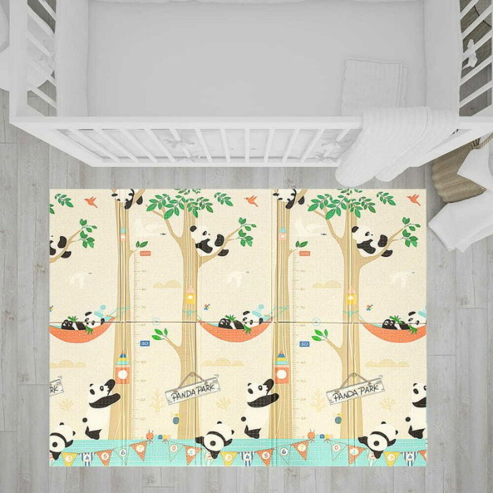 Covoras de joaca, Bocioland, Panda, Pliabil, Protectie impotriva loviturilor, Dimensiune mare, 180 x 150 cm, Cu [8]