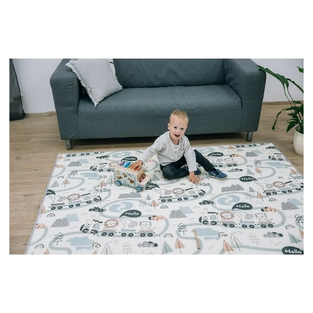 Covoras de joaca, FreeON, Magic Road, Cu doua fete, Pliabil, 200 x 150 cm, Multicolor 0 luni+ [5]