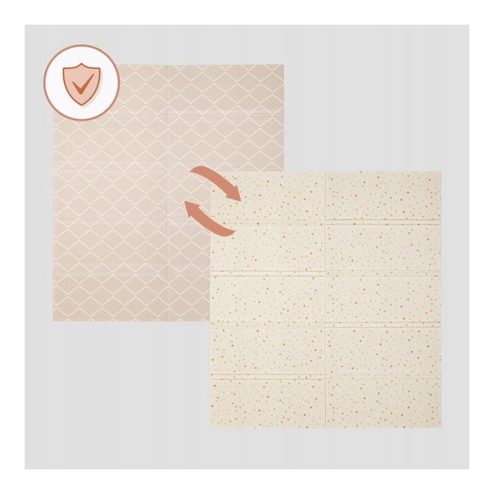 Covoras educativ, Lionelo, Zora, Din spuma XPE non-toxica, Cu doua fete, Suprafata antiderapanta, 180x200 cm, Grosime 1.5 cm, Pliabil, Include geanta pentru transport, Bej [17]