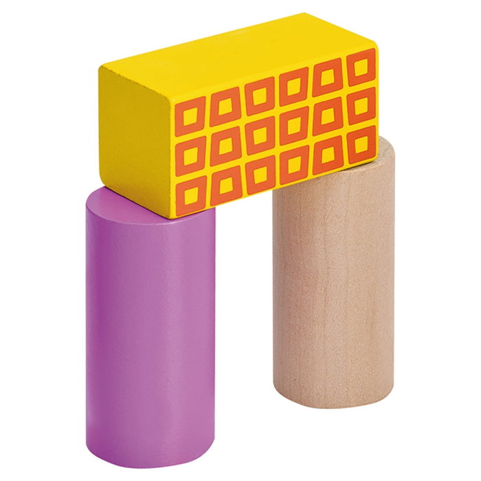 Cuburi de lemn in galetusa Wooden Blocks 50 piese Eichhorn 2 ani + [5]