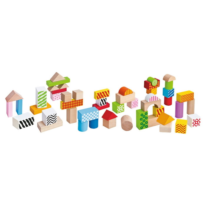 Cuburi de lemn in galetusa Wooden Blocks 50 piese Eichhorn 2 ani + [1]