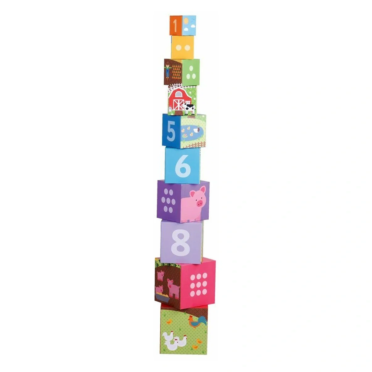 Cuburi de stivuit - Ferma BIGJIGS Toys 18 luni+ [2]