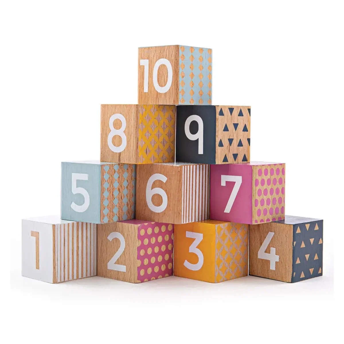Cuburi din lemn - Invat sa numar, BIGJIGS Toys 6 luni+ [1]