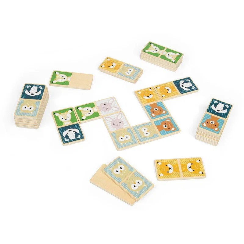 Domino din lemn - Animalute din padure (pastel) BIGJIGS Toys 12 luni+ [2]