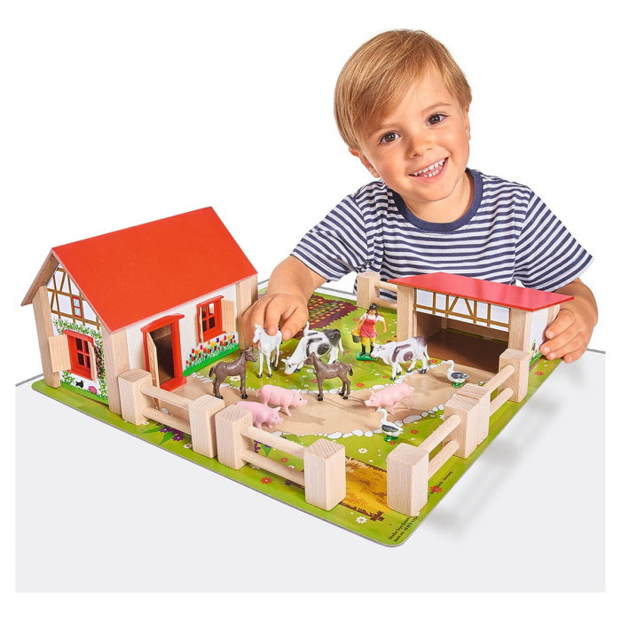 Ferma din lemn Eichhorn 39x36x14 cm cu accesorii 3 ani [4]