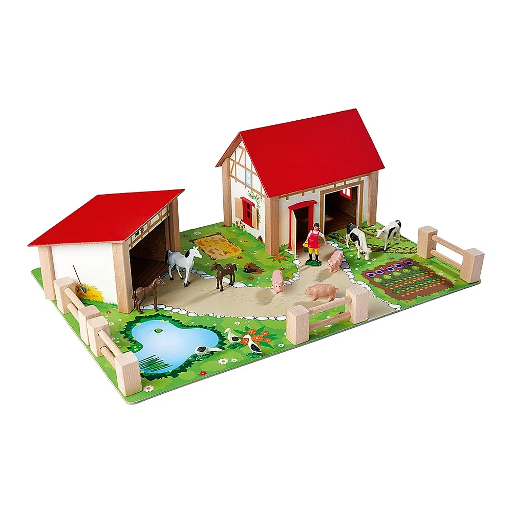 Ferma din lemn Eichhorn 51x36x17 cm cu 20 accesorii 3 ani [2]