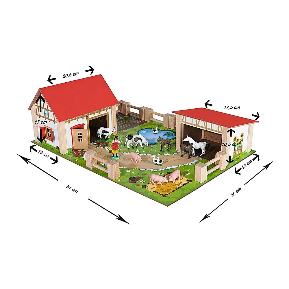 Ferma din lemn Eichhorn 51x36x17 cm cu accesorii 3 ani [4]
