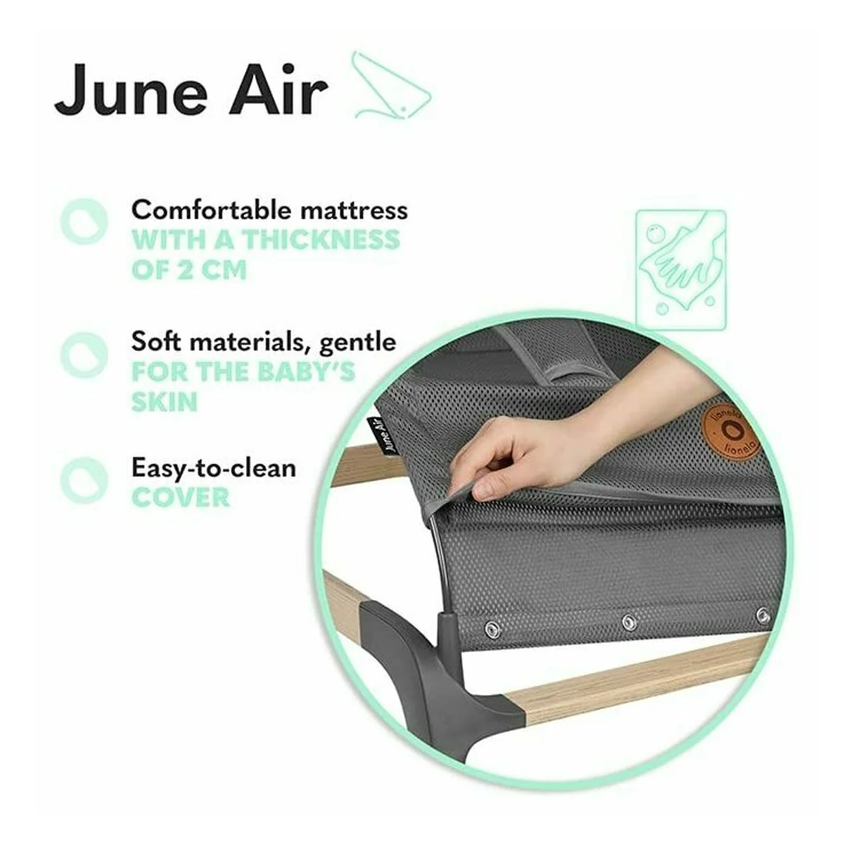 Fotoliu balansoar June AIR, Cu arcada cu jucarii, Ergonomic, Permite circulatia aerului, Balansare manuala, Pliabil, 0 [14]