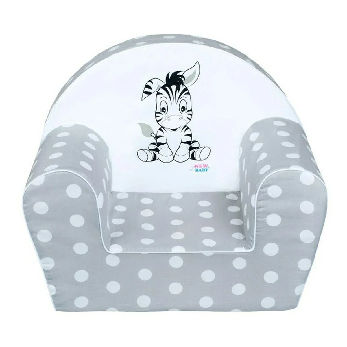 Fotoliu din burete , New Baby, 42x53, husa din bumbac, 9 luni - 5 ani, Zebra Grey [2]