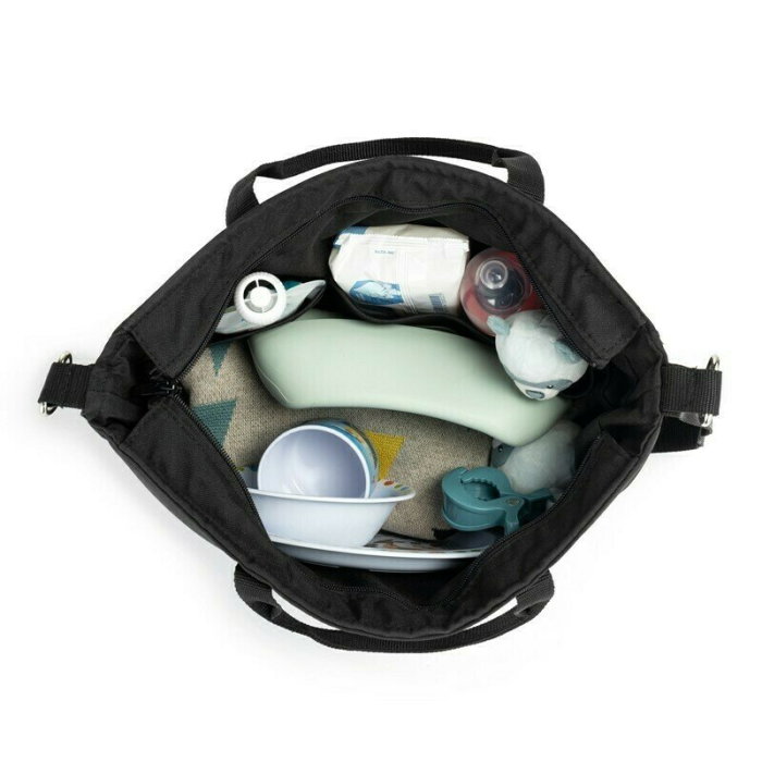 Geanta pentru mamici, Petite&Mars, Impermeabila, Cu 4 compartimente, 45 x 30 x 12 cm, Negru [9]