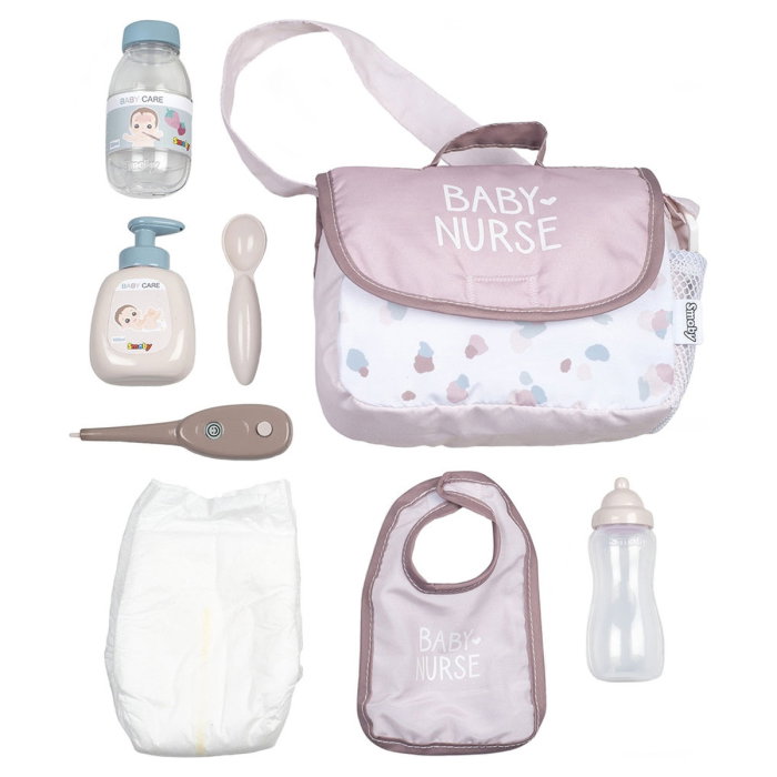 Gentuta de infasat pentru papusa Smoby Baby Nurse Changing Bag crem cu accesorii 3 ani + [1]