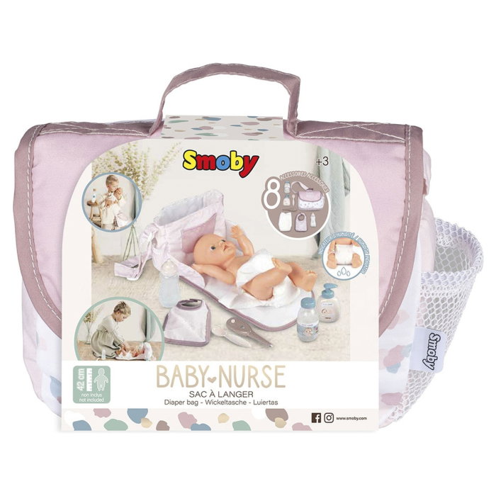 Gentuta de infasat pentru papusa Smoby Baby Nurse Changing Bag crem cu accesorii 3 ani + [7]