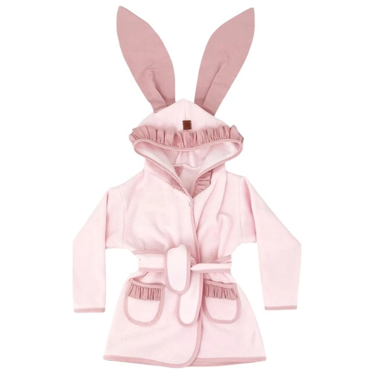 Halat de baie, MimiNu, Cu urechi, 6 - 24 luni Moale, Cu volanase, Cu buzunare, Cu cordon, Din bumbac si thermo fleece, [1]