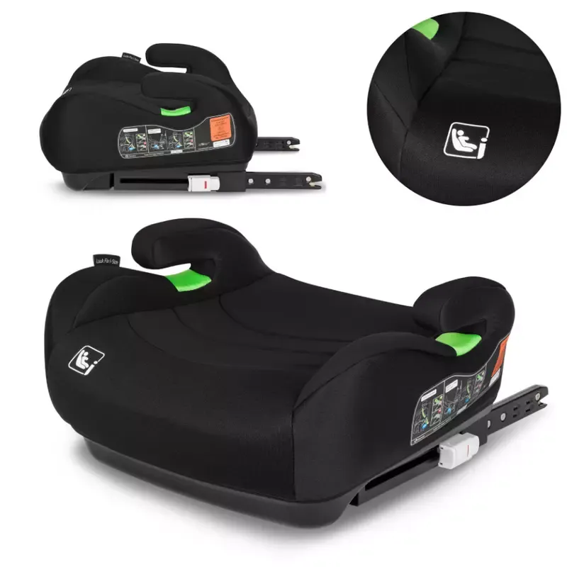 Inaltator auto, Lionelo, Luuk Fix I-size, 125- 150 cm, Instalare cu sistem Isofix si centura de prindere, Cu husa detasabila, Conform cu standardul european de securitate ECE R129, Negru [3]