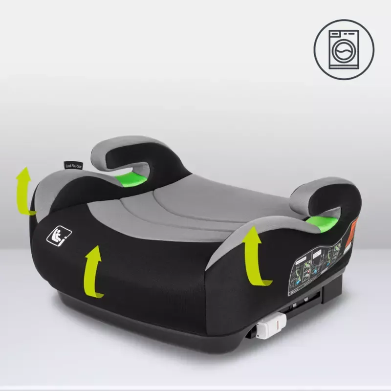 Inaltator auto, Lionelo, Luuk Fix I-size, 125- 150 cm, Instalare cu sistem Isofix si centura de prindere, Cu husa detasabila, Conform cu standardul european de securitate ECE R129, Gri [4]