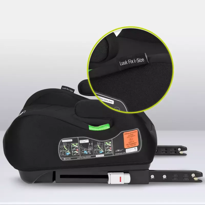 Inaltator auto, Lionelo, Luuk Fix I-size, 125- 150 cm, Instalare cu sistem Isofix si centura de prindere, Cu husa detasabila, Conform cu standardul european de securitate ECE R129, Negru [7]
