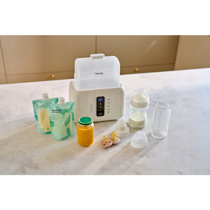 Incalzitor biberoane, Lionelo, ThermUp Duo, 6 moduri de operare, Incalzire, Pastrare temperatura, Decongelare, Senzor temperatura, Oprire automata, Panou tactil, 2 biberoane simultan, Alb [6]