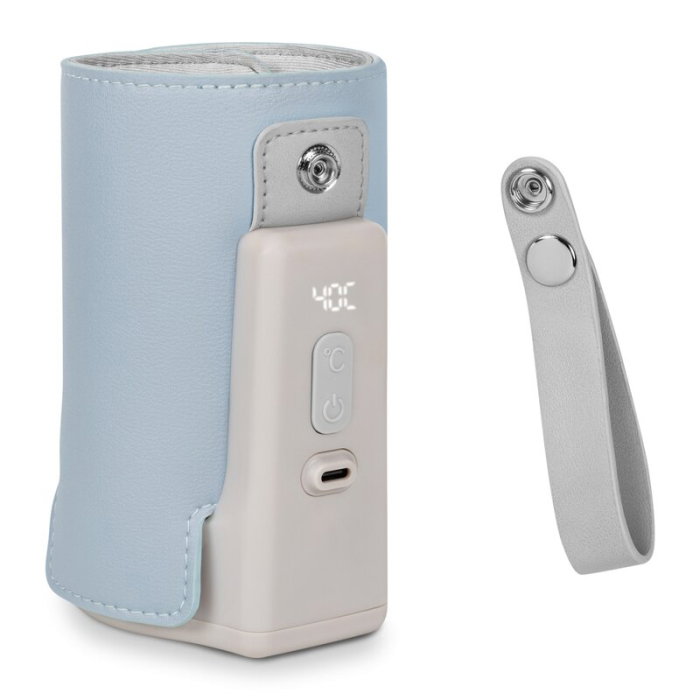 Incalzitor biberoane, Lionelo, ThermUp Go Plus, Portabil, Temperatura constanta pana la 24 h, Incarcare USB, Albastru deschis [15]