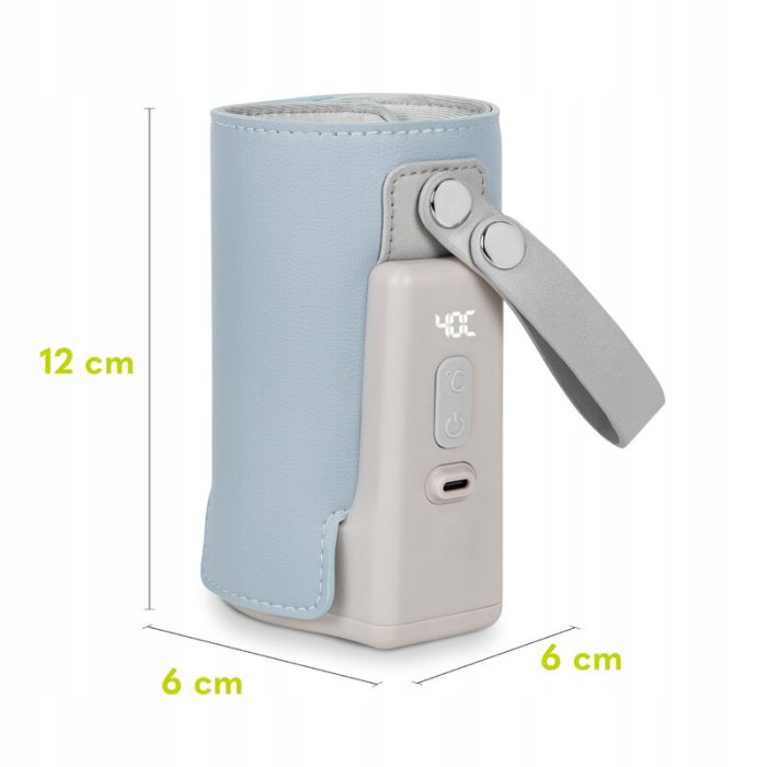 Incalzitor biberoane, Lionelo, ThermUp Go Plus, Portabil, Temperatura constanta pana la 24 h, Incarcare USB, Albastru deschis [17]