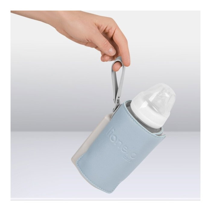 Incalzitor biberoane, Lionelo, ThermUp Go Plus, Portabil, Temperatura constanta pana la 24 h, Incarcare USB, Albastru deschis [19]