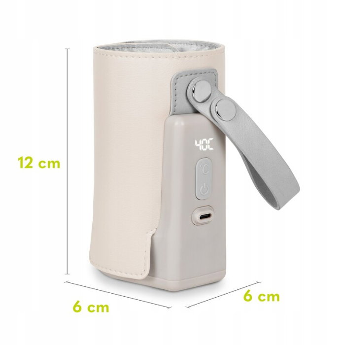 Incalzitor biberoane, Lionelo, ThermUp Go Plus, Portabil, Temperatura constanta pana la 24 h, Incarcare USB, Bej [21]