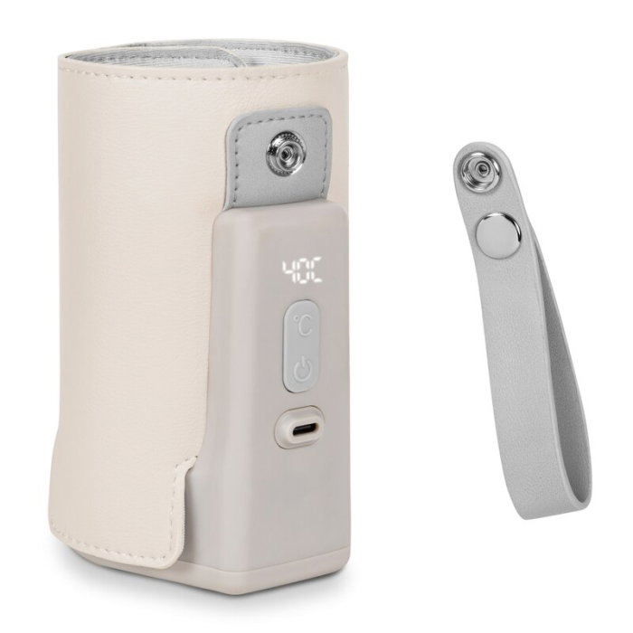 Incalzitor biberoane, Lionelo, ThermUp Go Plus, Portabil, Temperatura constanta pana la 24 h, Incarcare USB, Bej [15]