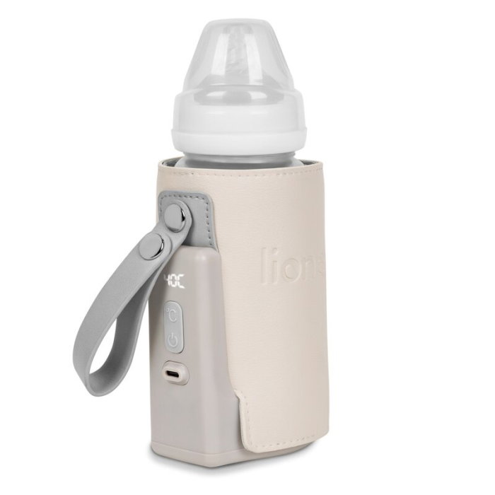 Incalzitor biberoane, Lionelo, ThermUp Go Plus, Portabil, Temperatura constanta pana la 24 h, Incarcare USB, Bej [6]