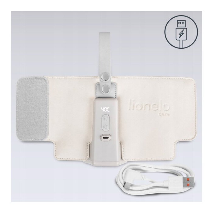 Incalzitor biberoane, Lionelo, ThermUp Go Plus, Portabil, Temperatura constanta pana la 24 h, Incarcare USB, Bej [16]