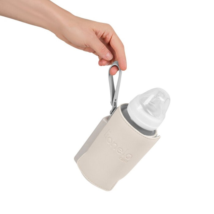 Incalzitor biberoane, Lionelo, ThermUp Go Plus, Portabil, Temperatura constanta pana la 24 h, Incarcare USB, Bej [11]