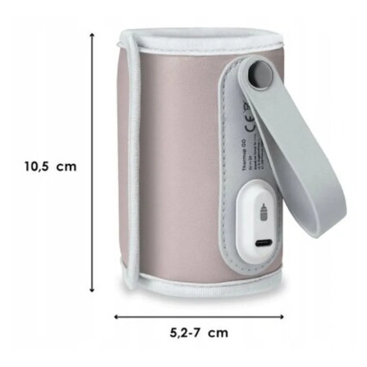 Incalzitor biberoane ThermUp Go, Portabil, Temperatura constanta pana la 24 h, Incarcare USB, Roz Lionelo 2 ani [9]