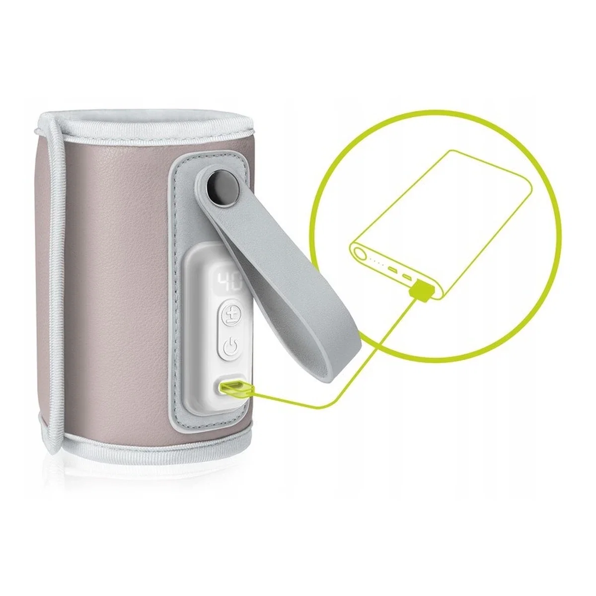 Incalzitor biberoane ThermUp Go, Portabil, Temperatura constanta pana la 24 h, Incarcare USB, Roz Lionelo 2 ani [8]