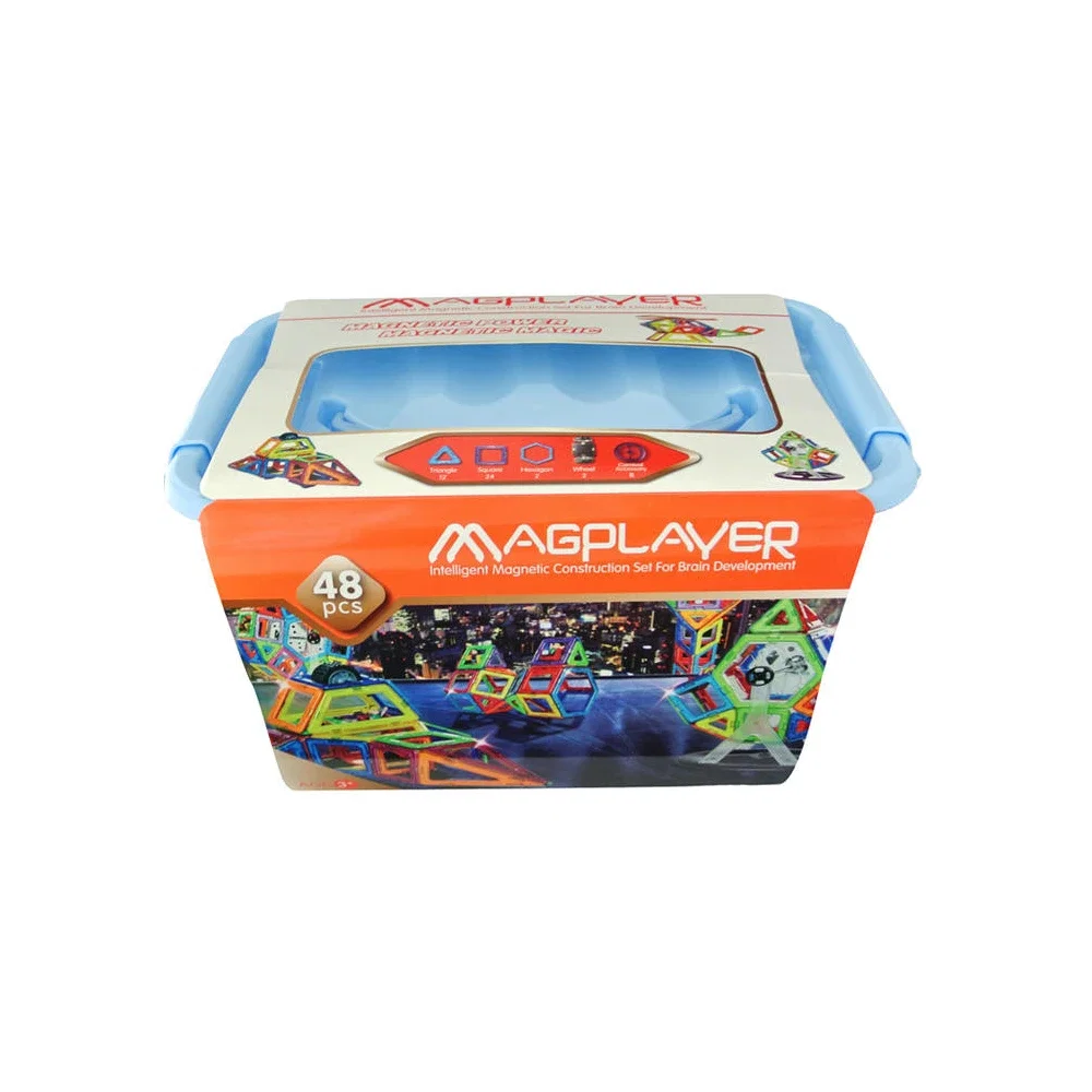 Joc de constructie magnetic - 48 piese MAGPLAYER 10 ani [1]