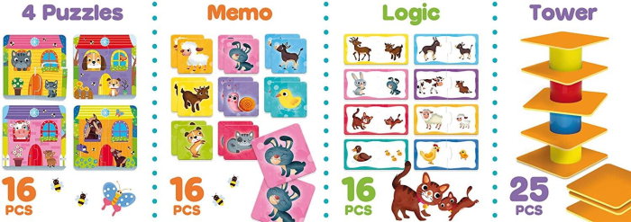 Joc de logica 4 in 1 - Animalute jucause LISCIANI 4 ani [2]