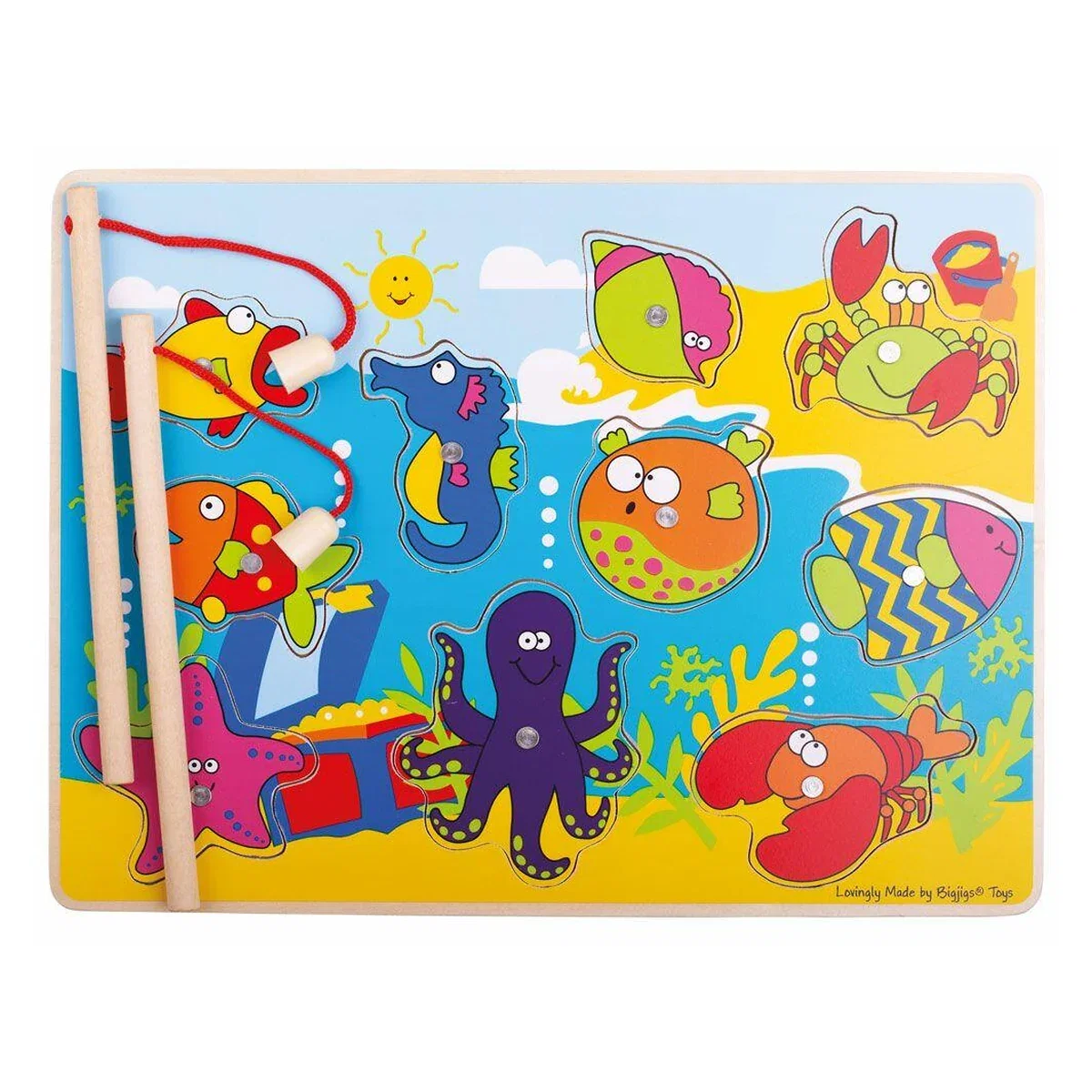 Joc de pescuit magnetic - Animalutele marine BIGJIGS Toys 18 luni+ [1]