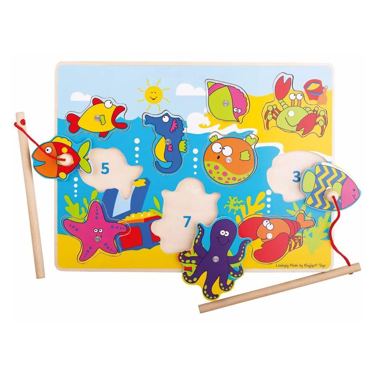 Joc de pescuit magnetic - Animalutele marine BIGJIGS Toys 18 luni+ [2]