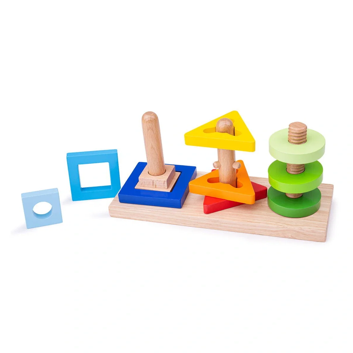 Joc de potrivire - 3 forme geometrice BIGJIGS Toys 2 ani+ [1]
