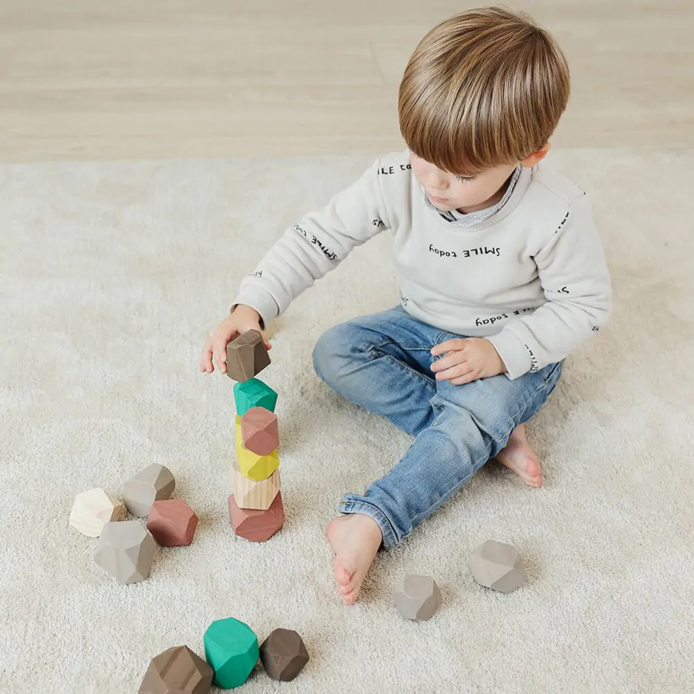 Joc Educativ Pentru Dezvoltarea Motricitatii Wood Stones Miniland 18 luni + [3]