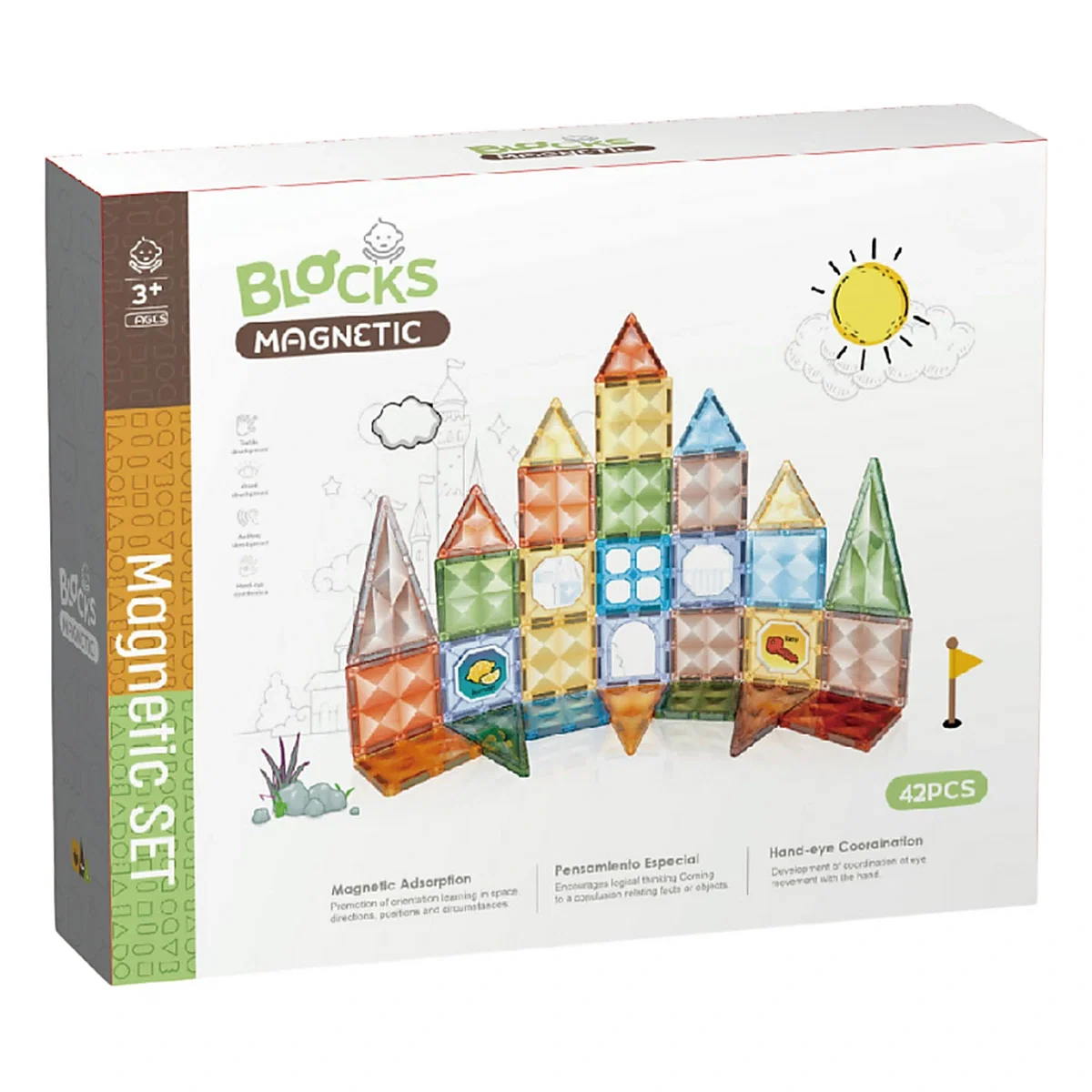 Joc magnetic Diamond - 42 piese (7.5 cm) Bufnitel 3 ani + [1]