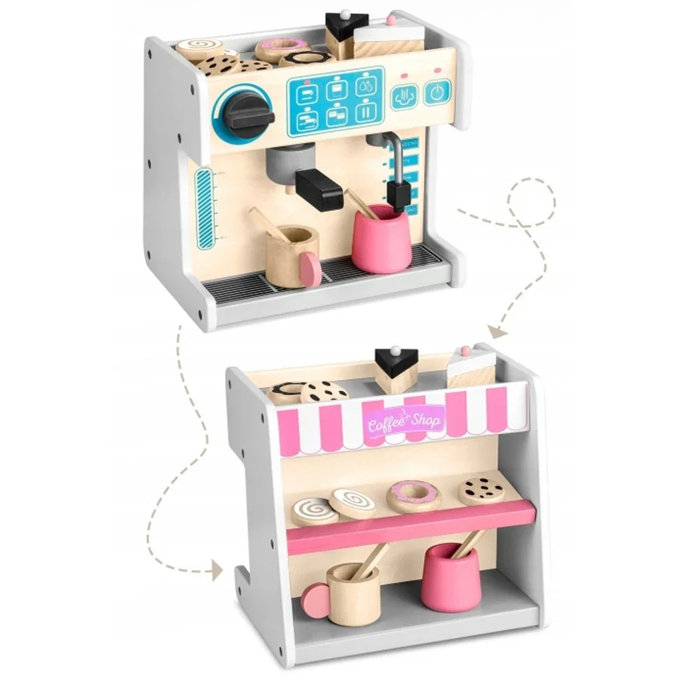 Jucarie interactiva din lemn, coffee shop, Ricokids - Alb 3 ani+ [3]