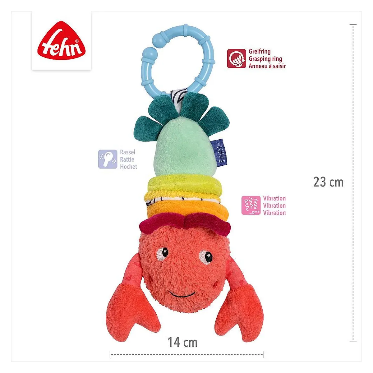 Jucarie pentru carucior cu vibratii - Racul vesel Fehn 3 luni+ [5]