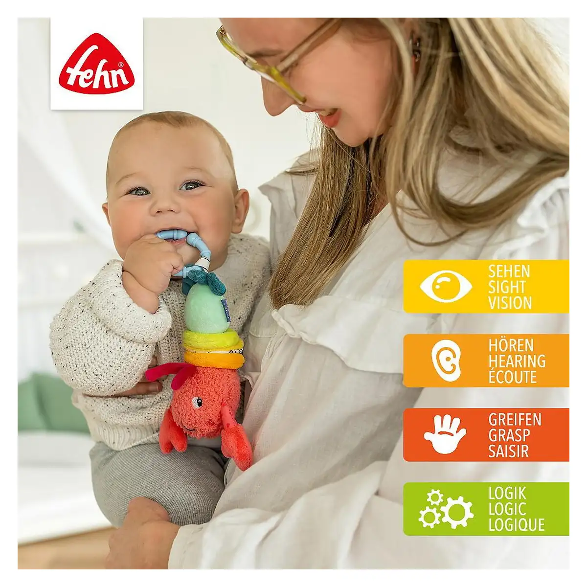 Jucarie pentru carucior cu vibratii - Racul vesel Fehn 3 luni+ [4]