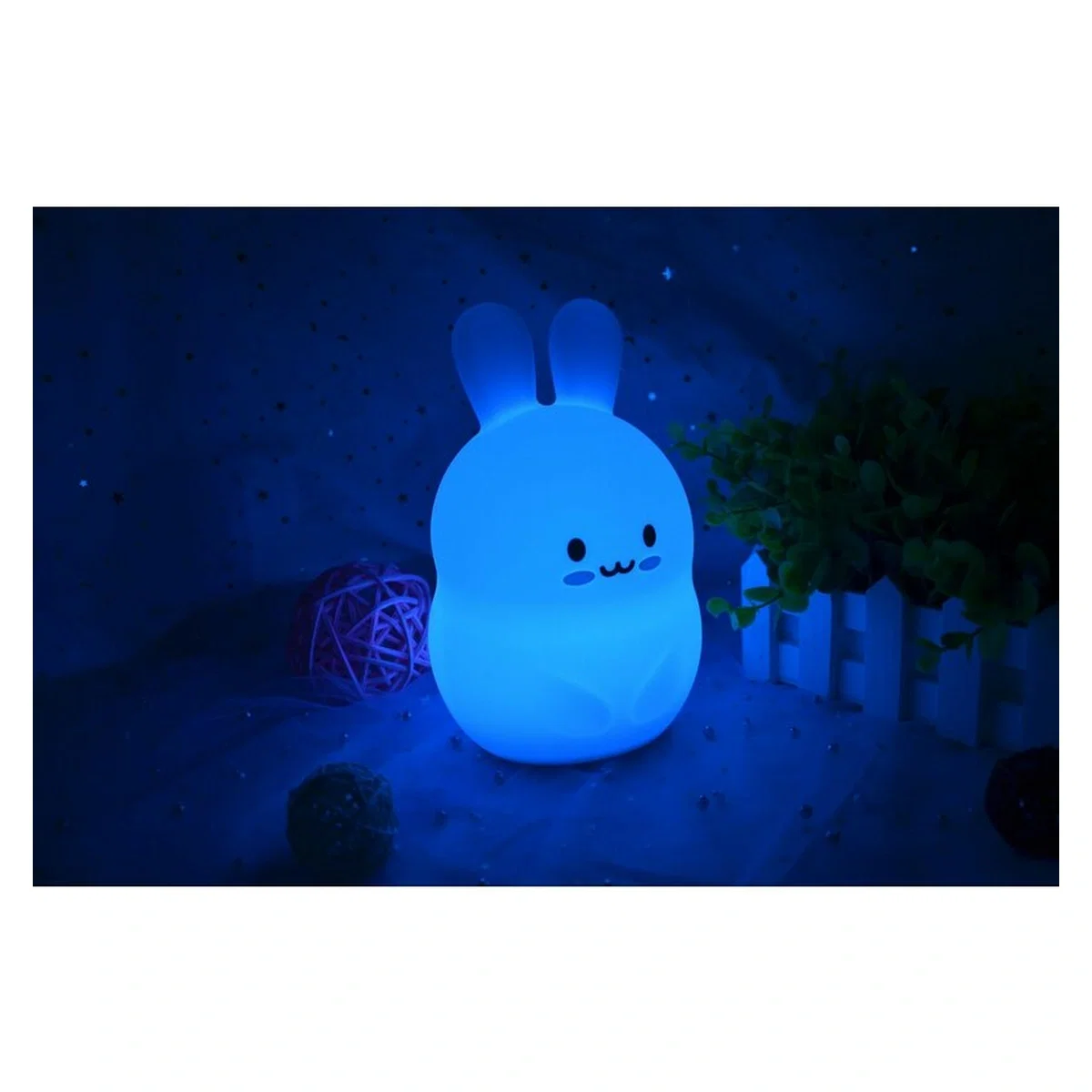 Lampa de veghe, FreeON, Silicon moale, Cu telecomanda si cablu USB, Cu 9 culori diferite si cronometru, Rabbit 0 luni+ [11]