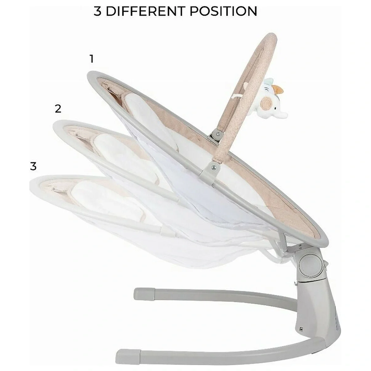 Leagan balansoar, FreeOn, Elite, 12 melodii, 5 viteze de balansare si 3 pozitii de reglare a spatarului, Beige [4]