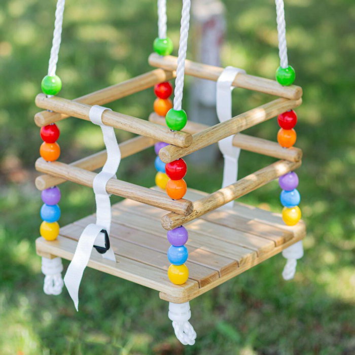 Leagan din lemn pentru copii, BIGJIGS Toys, 1-3 ani, maxim 25 kg [3]