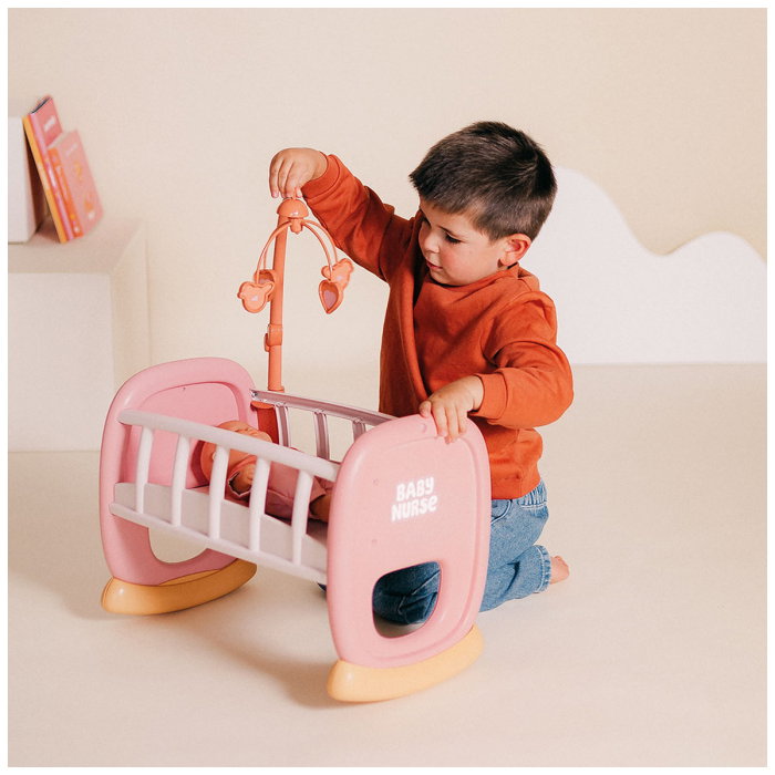 Leagan pentru papusa Smoby Baby Nurse Baby's Cot cu carusel 5 ani + [5]
