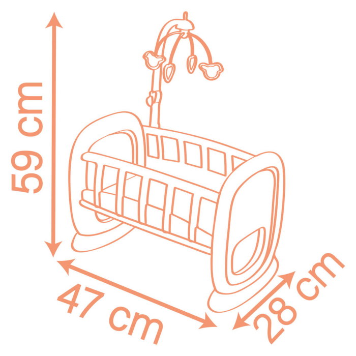Leagan pentru papusa Smoby Baby Nurse Baby's Cot cu carusel 5 ani + [2]
