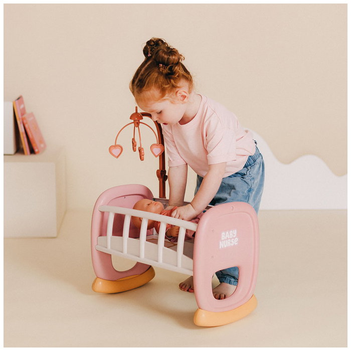 Leagan pentru papusa Smoby Baby Nurse Baby's Cot cu carusel 5 ani + [4]